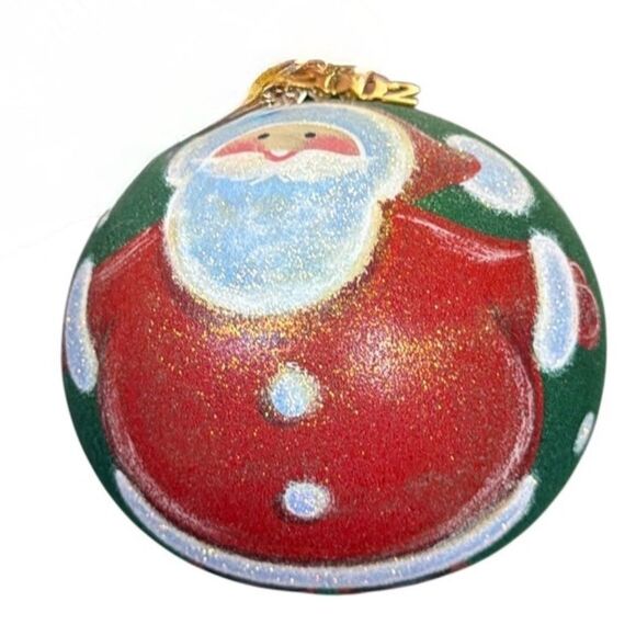 2002 Festive Santa Claus Ornament - Red and Green - Picture 2 of 5
